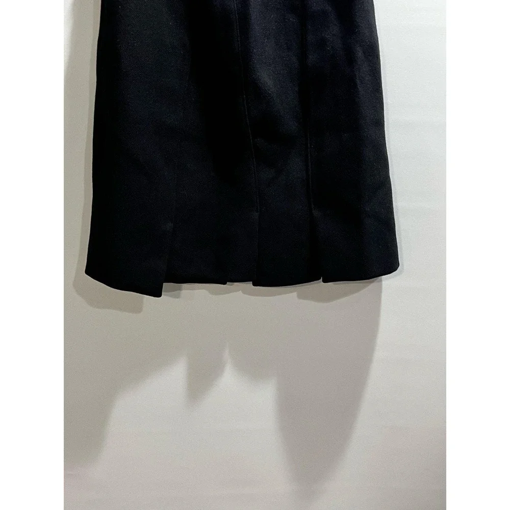 PRADA Designer‎ Black Wool Wide Inverted Box Pleats A-Line Mini Skirt Sz 40